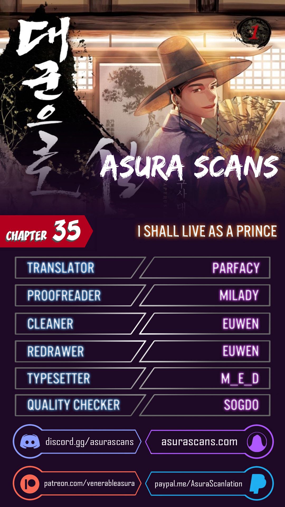 I Shall Live As a Prince Chapter 35