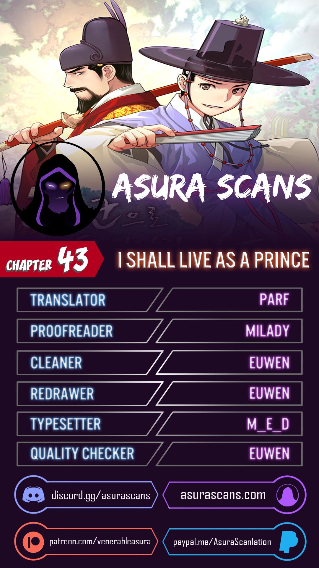 I Shall Live As a Prince Chapter 43