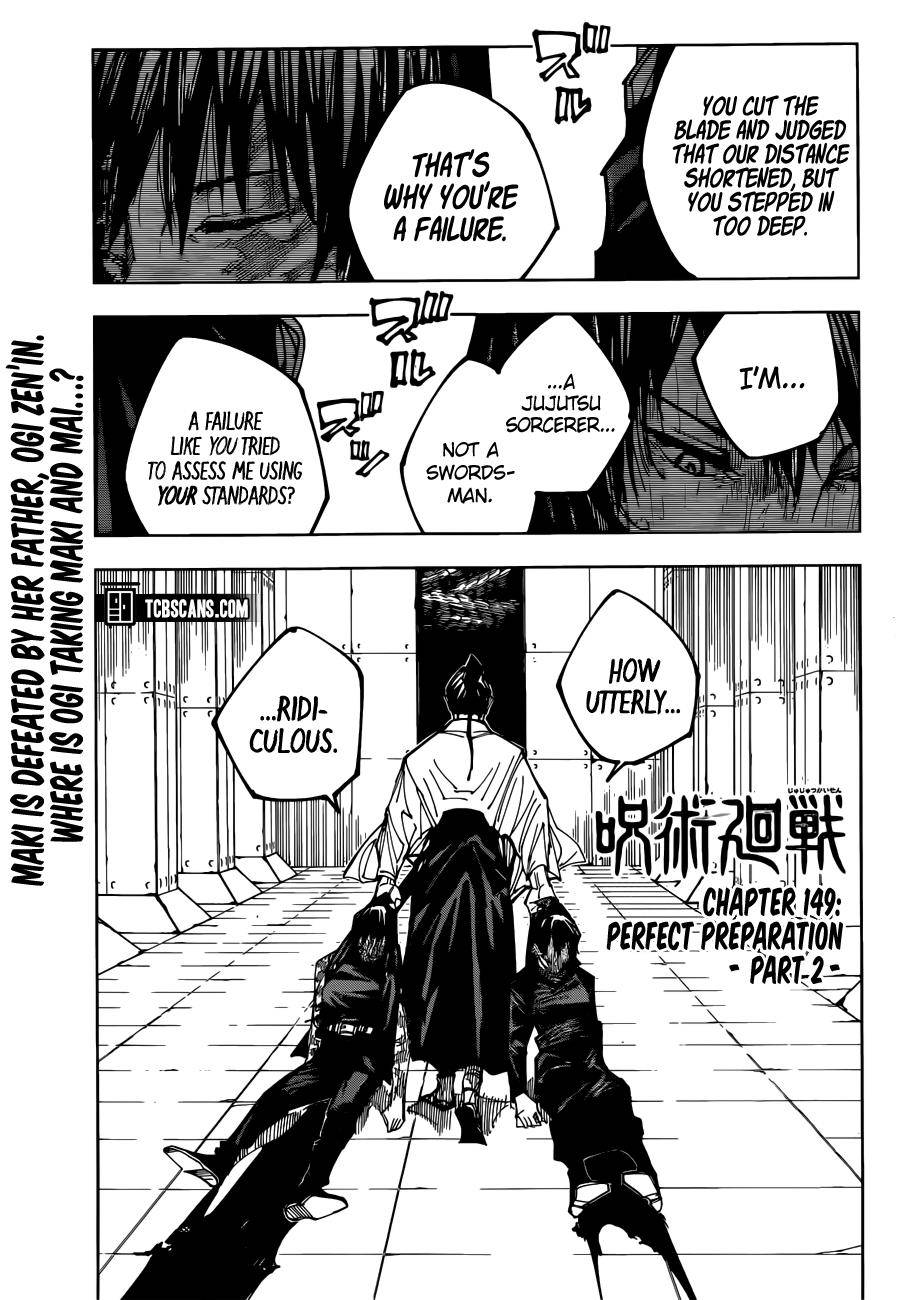 Jujutsu Kaisen Chapter 149